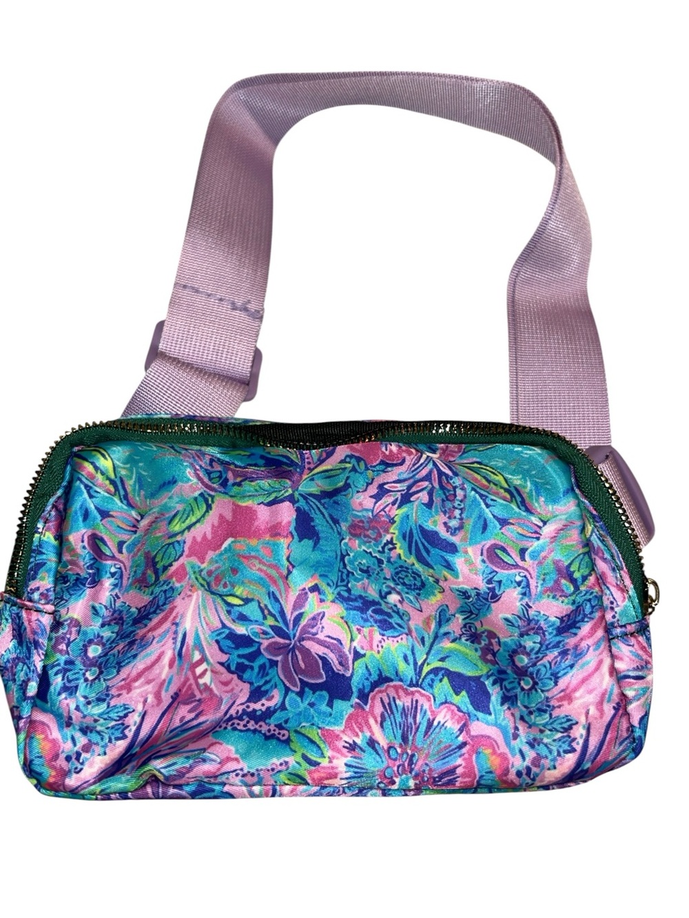 Floral Satin Crossbody Bag in Lilac and Blue